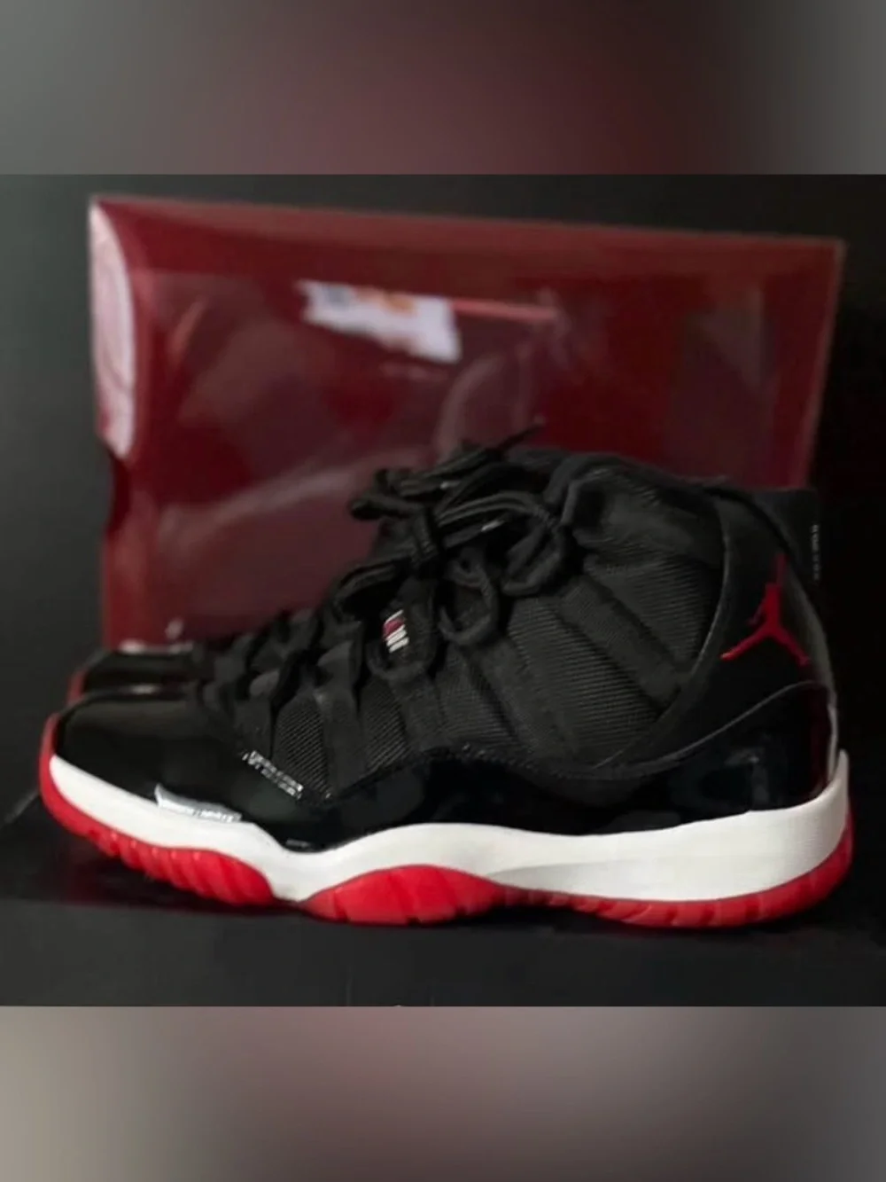 Jordan Men’s Low-Top Sneakers in Black and Red